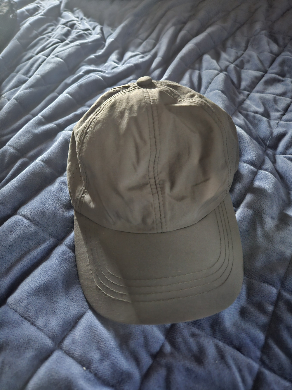 Classic Solid Gray Baseball Cap High Ponytail